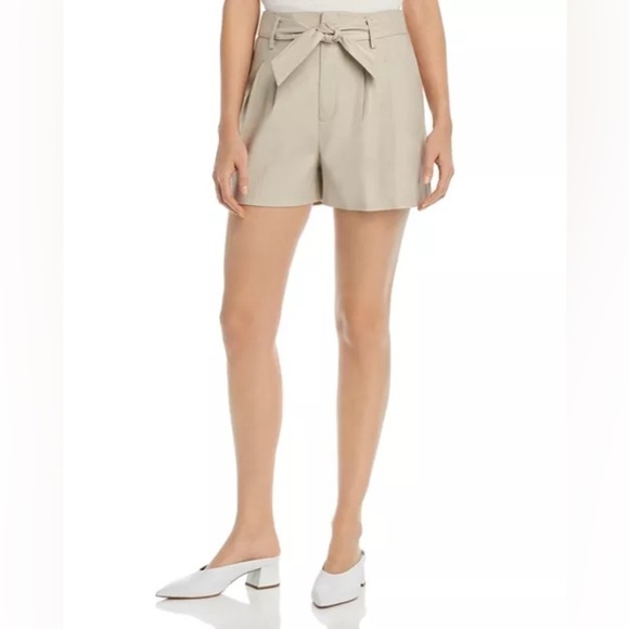 Joie Kaylei Khaki Paperbag Tie Waist Shorts, Size 2 - Picture 1 of 6